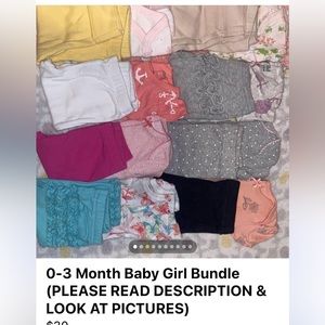 0-3 Month Baby Girl Bundle (PLEASE READ DESCRIPTION & LOOK AT PICTURES)